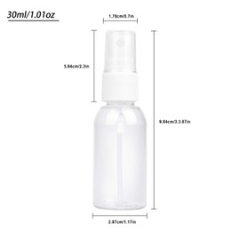 TRENDBOX 6 Pack Empty Transparent Plastic Fine Mist Spray Bottle 30 ml (1 oz)