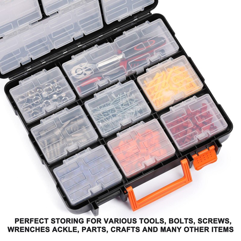Mayouko 16 Compartments Detachable Toolbox Organizer,Hardware Organizer Box with Removable