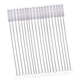 FineGood Straw, Bottle Brush, Long Tube, Tube Brush, Extra Fine Type, Gap for Straws and Hoses, Reusable, Stainless Steel, 6.9 inches (175 mm), Set of 20
