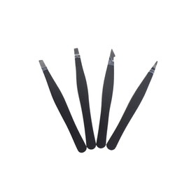 Baluue 2sets Eyebrow Grooming Kit Precision Tweezers for Ingrown Hair and Splinters with Storage Bag 4pcs*2