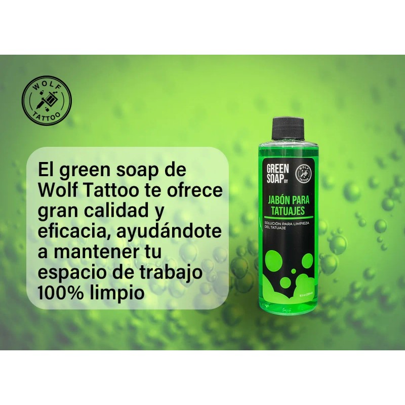 Green Soap Para Tatuaje Profesional 250ml Wolf Tattoo