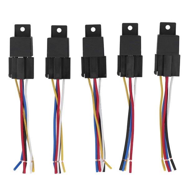 5Pcs Automotive Relay, ABS Copper Strong Sturdy Wear 12V Relay,