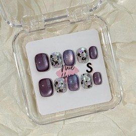 NailHaven| cat eye collection |all kinds of cat eye nails| short press-on nails   |cute nails| nails | acrylic press-on| fake nails |Handmade | high quality Press on nails 10 pcs|reusable nails|nail art|nail charm|handmade press ons|uña sacri lic as:_C7-chameleon _S