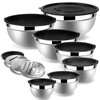 Lazycorner Stainless Steel Mixing Bowls with Airtight Lids Set of