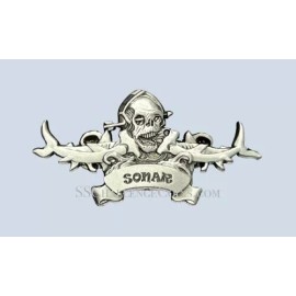 SSCC Sonar Technician Dolphins Submarine Badge Pin ST Oxidized Navy