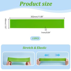 AHANDMAKER Pack of 15 Chair Bands for People with Fidget Feet, Light Green Elastic TPE Bands, Fidget Bands for Classroom Chairs, Stretch Footband, Fits Sensory Fidget and ADHD, 11.89 x 1.9 cm