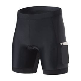 FitsT4 Kids Cycling Bike Shorts Boys Girls Printed Biking Shorts Padded Youth Triathlon Shorts with Pockets Black Size S