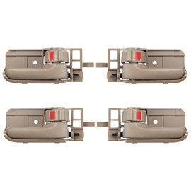Lcyolada - Juego de 4 manijas de puerta interiores compatibles con Toyota Corolla 2003-2008, Toyota Tacoma 2005-2015, Pontiac Vibe 2003-2008, delantero y trasero, beige