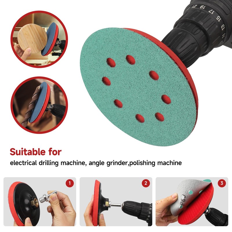 MOGRQAP Sanding Disc Polishing Pad 178mm Sanding Disc Kit with