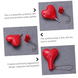 KONTONTY 2pcs Heart-Shaped Audio Splitter Headphone and Speaker Adapter Compact and Lightweight Design for Easy Portability for Sharing
