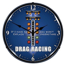 Drag Racing Lighted Clock