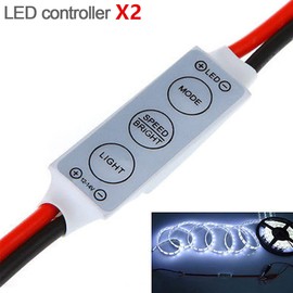 LinaLife 2 Pack DC 12V 24V Mini Led Controller Dimmer Driver to Control Single Color Led Strip Light SMD 2835 3528 5050 5630 3014