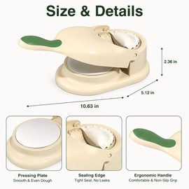 2-in-1 Dumpling Maker for Home Cooking - Dough Press and Edge Sealer for Dumplings, Pierogi and Empanadas
