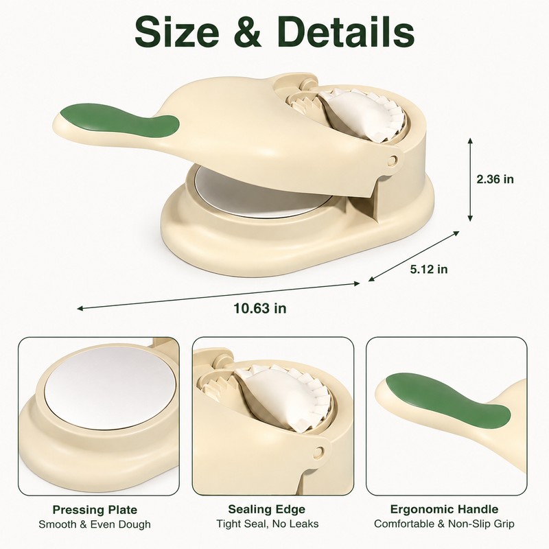 2-in-1 Dumpling Maker for Home Cooking - Dough Press and