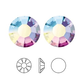 200pcs Genuine Preciosa Maxima Chaton Rose Round Flat Back Crystal Rhinestone Foil Back Crystal AB (SS20, 4.6mm-4.8mm) for Nail Art Craft Jewelry Making Prm-S202