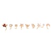 9pcs Nose Studs Set Golden Stainless Steel L Shape Shiny