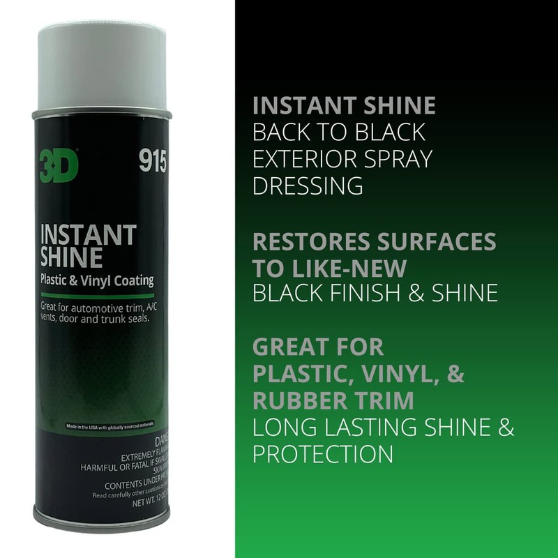 3D Instant Shine Back to Black Exterior Spray Dressing -