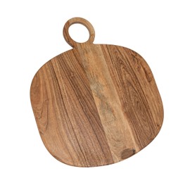 Creative Co-Op Oval Acacia Wood Oval Cheese and Cutting Board with Handle, Natural