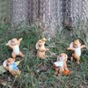 5pcs Bunny Figurines Cute Style Resin Material Decorative DIY Micro
