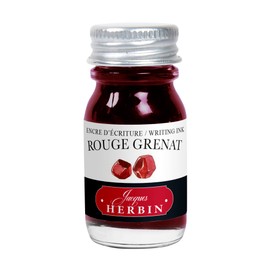 Herbin 11529T - 10ml bottle of ink for fountain pens and roller pens (product without packaging - zero waste objective), Rouge grenat/Garnet red