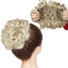 Real Thick Comb Clip in Messy Curly Bun Hair Extension