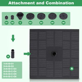 Solar Bird Bath Fountain Pump,plplaaoo 7V 1.4W Bird Bath Fountains,Solar Water Pump Monocrystalline Silicon Square Floating Outdoor Waterscape Fountain for Bird Bath Garden Pond Outdoor, Solar Po