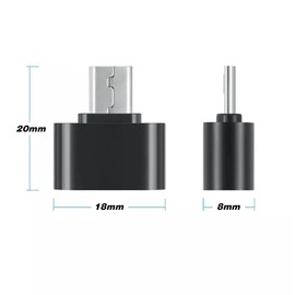 FPC Black Standard USB-A to Micro USB OTG Converter Adapter 2.0