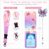 Pink Lanyards for ID Badges, Cute Bow Retractable Badge Reel