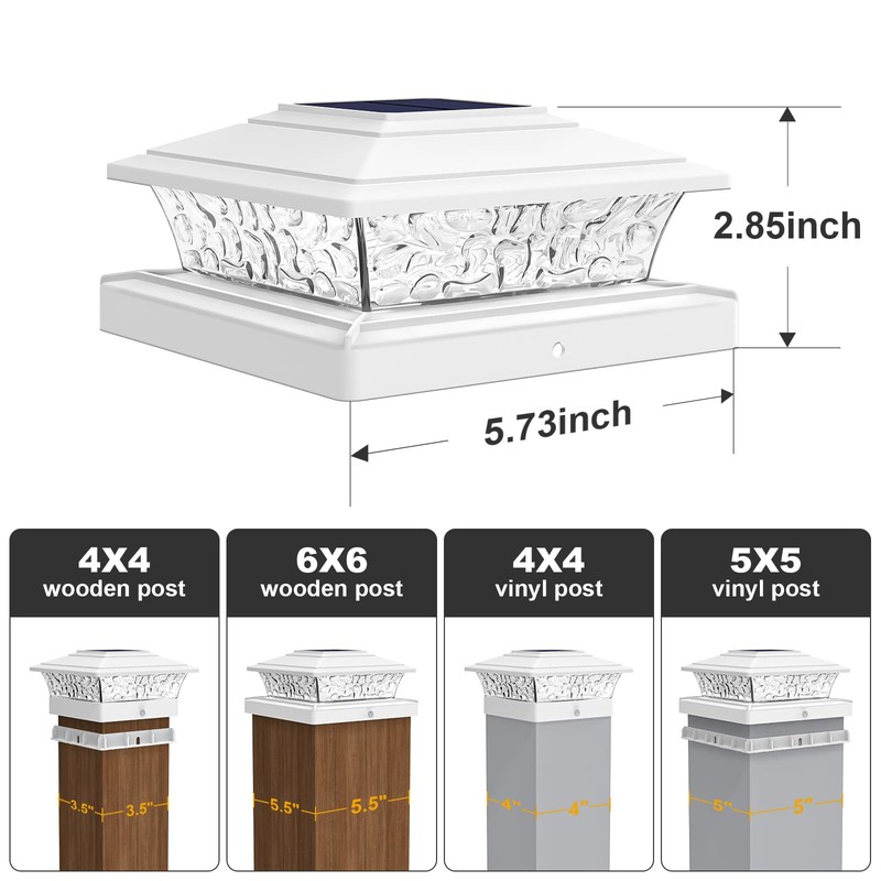 Solar Post Cap Lights Outdoor 12pack, Waterproof Solar Powered Deck