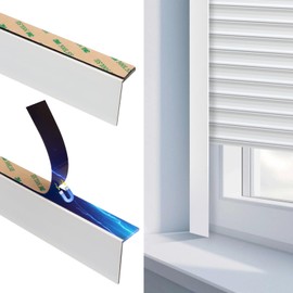 WINSMAR 100% Blackout PVC Light Blocking Strips Magnetic Light blockers for Blackout Shades & Blinds Room Darkening Side Tracks for bedrooms Nurseries (White-2pcs, 58.5" Removable)