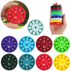 AUAUY 9Pcs Math Fidget Spinner, Maths Fidget Toy, Multicolored Math Facts Fidget Spinners for Adults Teens Kids, Educational Number Spinners Math Game Toy for Home School (Addition & Subtraction)