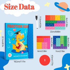 AMDZGLB Montessori Fraction Magnets Learning Toy Magnetic Game Arithmetic Break Strip Material Fractional Calculation Game Gifts for School Enrolment