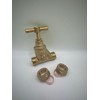 15mm Brass Stopcock Valve, Compression Connection, BS1010 and BS EN1213