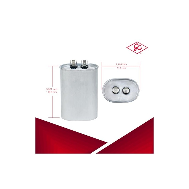 Capacitor (Oval) 40uF ±5%, 40MFD, 370V/440V Single Element CBB65 Motor