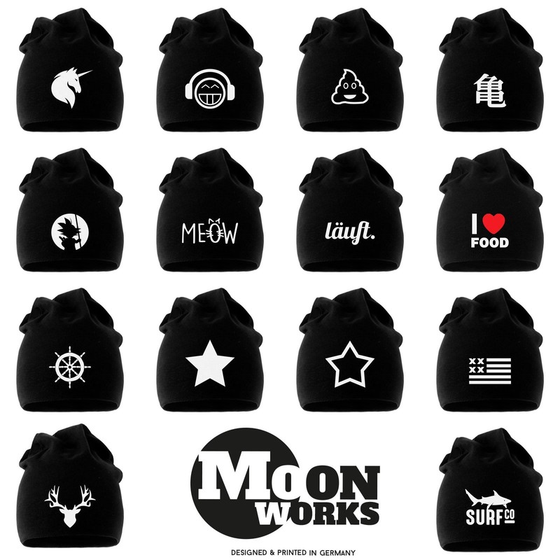 MoonWorks Jersey Beanie Unicorn Anchor Hipster Running Meow Hat Star