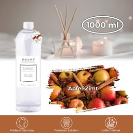 pajoma® Room Fragrance Refill Bottle 1000 ml Apple Cinnamon | Refill for Air Freshener | Intense and High Quality Fragrance in Premium Quality