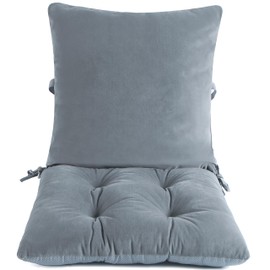 ALIBO Extra Large Recliner Low Back Lumbar Support Pillow and Tufted Seat Cushion Set with Adjustable Straps,Wood Rocking Chair/Egg Chair Swing Nonslip Highback Backrest with Ties