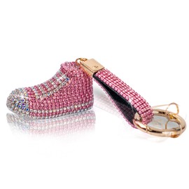 IRIVER BLANK Cute Bling Rhinestone Keychains for Women & Girls - Sparkle and Shine Crystal Key Ring Charm for Handbags, Car Keys,Coin Purse,backpack (Shoe-Pink)