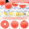 CEEYSEE Pack of 6 Paper Lanterns, Red, 30 cm, Hanging