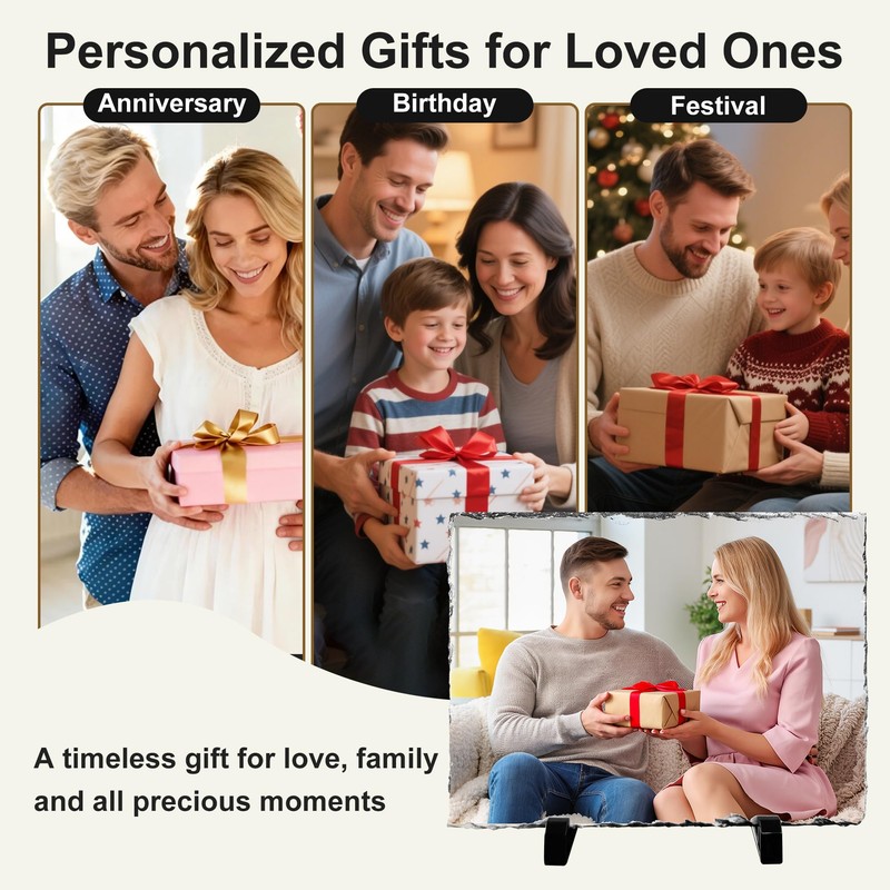 6 Pcs Sublimation Slate Blanks 11.5"x9.5", Sublimation Plaque Photo Slate