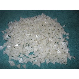 New Old Stock 100's of Pearly Creamy White 5/8" Triangle Shape Shank Buttons