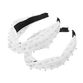 NOLITOY 2pcs Knotted Headbands with Pearls: Thick Non-slip Hairbands - Decorative Hair Accessories for Formal Events and Casual Outfits