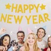 Happy New Year Banner, Glitter Golden Sparkling Star Banner, New