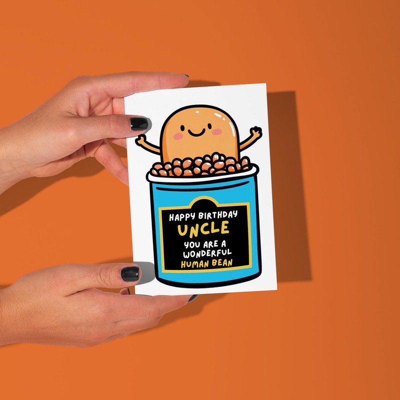 LimaLima Uncle Birthday Card Funny Wonderful Human Bean Design 30th