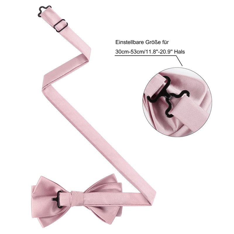 HOULIFE Bow Tie Men's Set - Adjustable Satin Polyester Bow
