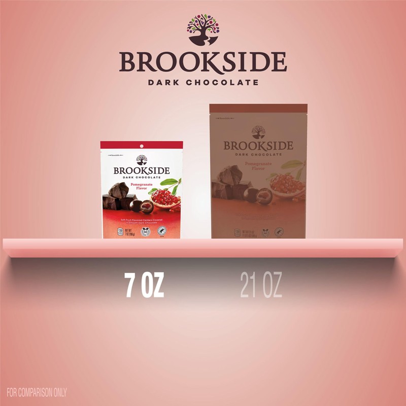 BROOKSIDE Dark Chocolate and Pomegranate Flavored Snacking Chocolate Bag, 7