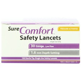 Sure Comfort Safety Lancet, 30 g, 100 Count