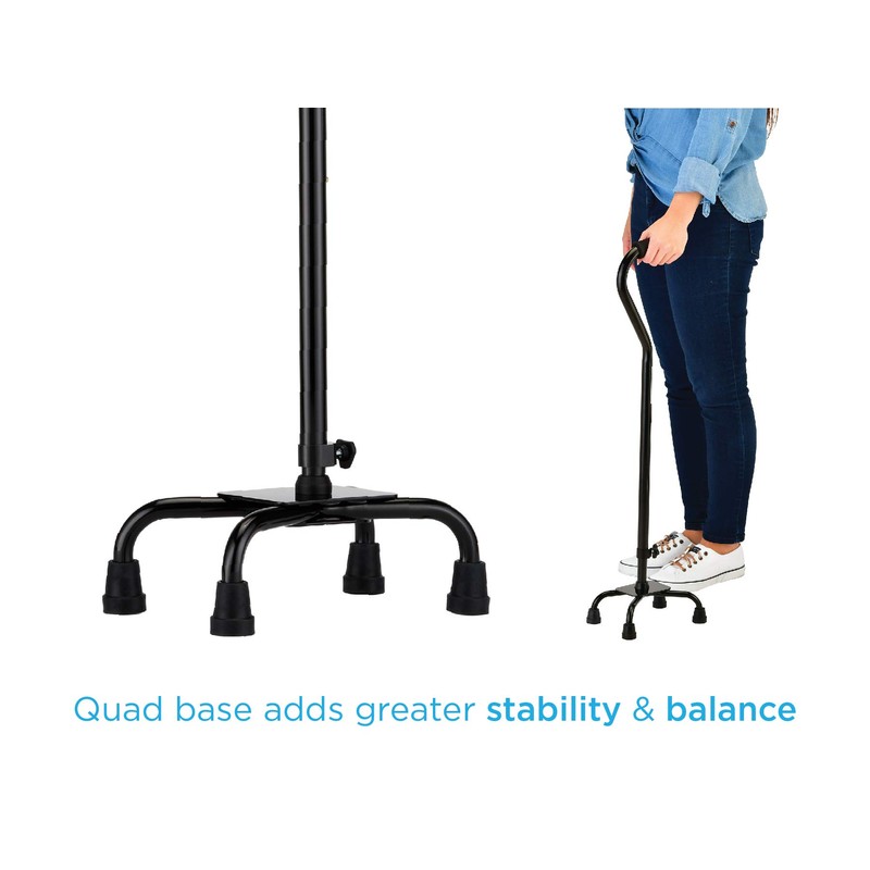NOVA Medical Bariatric Quad Cane Large Base With Offset Handle