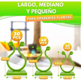 Ukipos Clips para Plantas Trepadoras, 110 unidades, 3 tamaños, Clips De Pared Para Plantas, Soporte para Plantas Artificiales, Ganchos para Plantas, Ganchos para Plantas de Pared