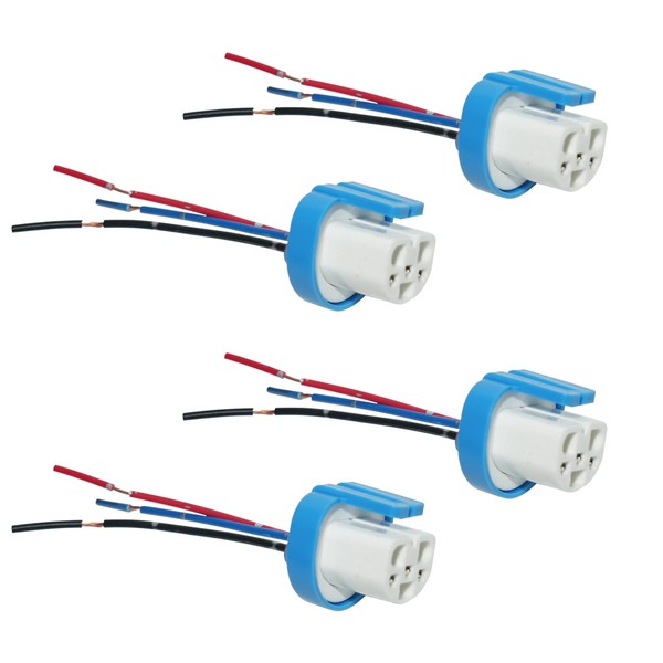 4-Pack 9007 9004 HB1 HB5 Ceramic Headlight Wire Harness, 9007